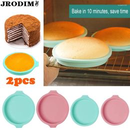 Baking Moulds Cakes Tools Round Layered Cake Mold Non-Stick Rainbow Pizza Silicone Bakeware Kitchen Acces