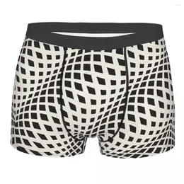 Underpants Boxer Abstract Fashion 3D Texture Shorts Panties Briefs Men's Underwear Geometric Stripes Mid Waist For Male S-XXL