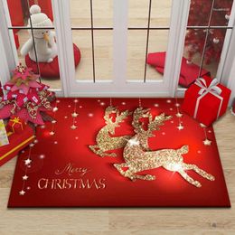 Carpets Merry Christmas Santa Claus Entrance Doormat Home Decor Carpet For Living Room Corridor Balcony Rugs Non-slip Bathroom Floor Mat