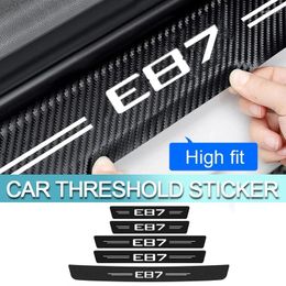 Interior Accessories Car Door Sill Protective Plate Threshold Strips Rear Trunk Bumper Film Stickers For BMW E87 Logo Modified Styling