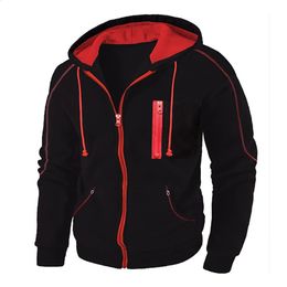 Men's Full Zip Hoodie Jacket Hooded Plain Pocket Sports Outdoor Daily Sports Stamping Designer Basic Casual Sweatshirts 240118