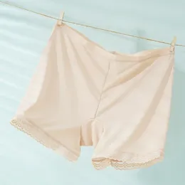 Women's Panties Underwear Middle Waist Traceless Lace Ice Silk Sleep Shorts Safety Short Pants Female Pajamas Boxer Women Brief
