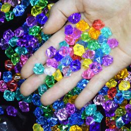 Decorative Figurines 2024 Nwe 100PCS Colourful Diving Rhinestones Acrylic Summer Pool Toy Gems Set Pirate Treasure Box For Kids Children