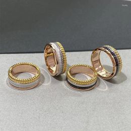Cluster Rings Selling High-quality Classic S925 Sterling Silver Rotating Gear Ring For Women Charm Fashion Couple Party Jewelry Gift