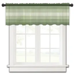 Curtain Green Gradient Stripe Small Window Tulle Sheer Short Bedroom Living Room Home Decor Voile Drapes