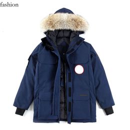 Canadian Goose Slim Fitting Mens and Womens Zippered Plush Hat Fashion Goose Warm Down Jacket for Couples Canadian Goose 342