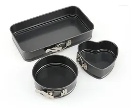 Baking Moulds 1/3Pcs Cakes Moulds Square Heart Type Mini Black Carbon Steel Cake Pan Non-Stick Metal Bake Mould Kitchen Tools