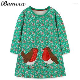 Girl Dresses Bumeex Toddler Girls Long Sleeve Autumn Spring Cotton Casual Play Party Kids Clothing
