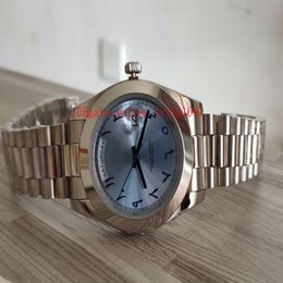 new Luxury Watches 228206 Platinum 40mm Day-Date 218206 Ice Blue Arabic Rare Dial Automatic Fashion Men's Watch Folding mecha248E