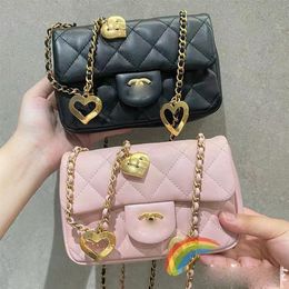 ChaneI 22B Series Peach Heart Crossbody Bag Autumn and Winter Small Sling Bags for Women Fashion Designer Handbags Classic PU Shou2942