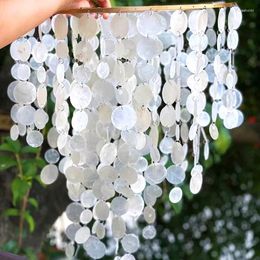 Decorative Figurines Natural Round Shell Piece Wind Chime Nordic Wedding Decor Wall Hanging Pendant Home Living Room Balcony Office Elegant