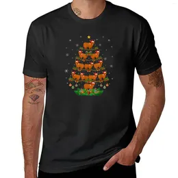 Men's Tank Tops Highland Cow Christmas Tree Lover Xmas T-Shirt Korean Fashion Hippie Clothes Men Clothing