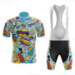 Explosive Comics Cycling Jersey Sets Summer Mens Bicycle Short Sleeve Cycling Clothing Bike Maillot Cycling Jersey Bib Shorts 240119