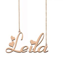 Necklaces Leila Name Necklace Custom Name Pendant Choker for Women Girls Best Friends Birthday Wedding Christmas Mother Days Gift