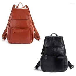 School Bags Women Genuine Leather Backpack Casual Daypacks Large Travel Rucksack Bag