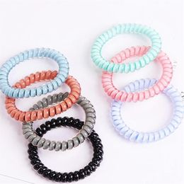 7colors Telephone Wire Cord Gum Hair Tie Girls Elastic Hair Band Ring Rope Candy Colour Bracelet Stretchy Scrunchy Party Gifts302w