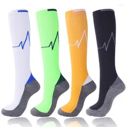 Men's Socks Sports Cycling And Women's Compression Running Comfort Colourful Solid Colour Pressure