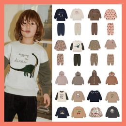 Clothing Sets KS Winter Children Clothes Set Kids Thickened Hooded Boy Girl Cute Weatshirt Sweatpants Suit Born Sweatshirt Baby Jacket 1-9Y