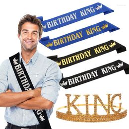 Party Decoration 1pc Birthday King Queen Stain Sash For Men Women Boy Girl Adult Happy Anniversary Supplies