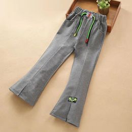 Trousers 2024 Fashion Casual Cotton Teenage Girls Clothes Set Spring Korean Flared Pants 1Piece Outfits Wide Leg 4-14Years