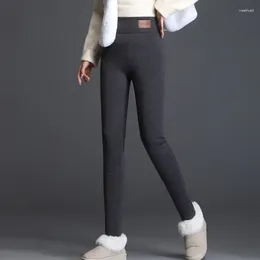 Women's Pants Winter Cashmere Leggings Casual Elastic Waist Soft Trousers Fashion Warm Office-lady Cotton Velvet Thickened Trouser 29636