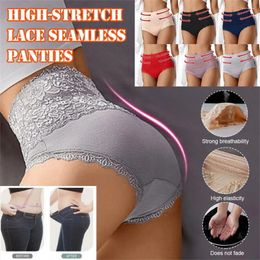 Women's Panties Seamless Ladies High-Waist Knickers Underwear Hip Lift Body Shaper Tummy Control No-Shape Briefs