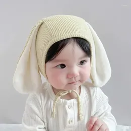 Hair Accessories Cute Baby Hat Cartoon Warm Ear Protection Infant Cap For Boys Girls Solid Colour Soft Toddler Earflap Bonnet