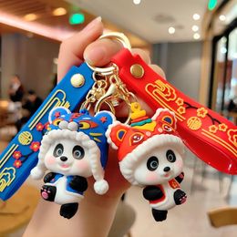 New Year Keychains Panda Doll Keychain Cute Car Key Chain Couple Bag Pendant Lanyards