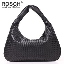 Whole Top Quality Fashion Hand Woven Women's Shoulder Bag Brand Designer Black PU Leather Handbag Woven Office Bag USD Pr272p