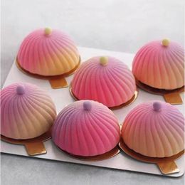 Baking Moulds 6 Cavities Spiral Silicone Mould Half Round Mousse Mould Buns Cake Mouler Christmas Decoration Tools Kitchen Accessories