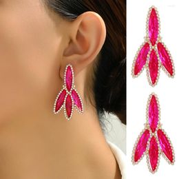 Stud Earrings Korean Fashion Multicolor Shiny Glass For Women Trend Luxury Design Holiday Unusual Wedding Party Jewellery