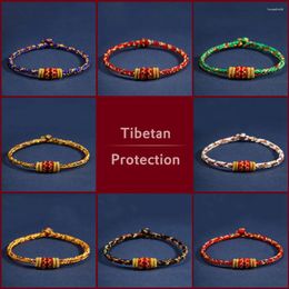 Charm Bracelets Red Multicolor String Bracelet For Men And Women Rope Lucky Protection Handmade Tibetan Braided Tie Thread Surfer