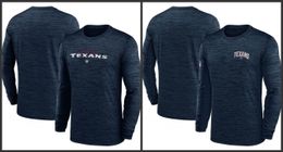 Houston''Texans''Men Heather Gray Sideline Team Velocity Performance Long Sleeve T-Shirt