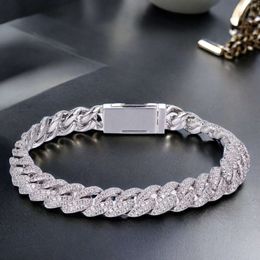 Dope Jewellery 8mm Cuban Link Chain 925 Sterling Silver Moissanite Diamond Hiphop Rapper Moissanite Cuban Chain