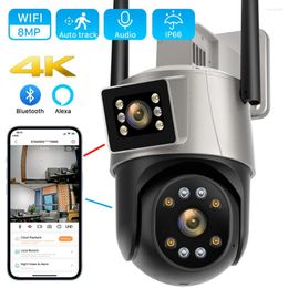 Dual Lens PTZ IP Camera Outdoor Ai Human Detection CCTV Security Color Night Vision Wifi Surveillance ICsee