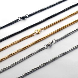 Chains Stainless Steel Chain Necklace For Men Women Basic Punk Rock Simple Link Chokers Vintage Trendy Solid Metal Wholesale