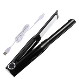 Hair Straightener Wireless Curler Device Rollers Volume USB Curling Wand Abs Travel Mini Iron 240126