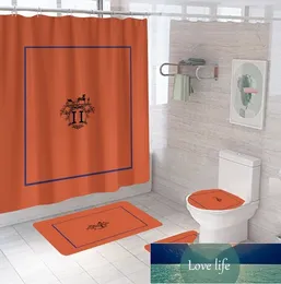 Full Letter Printed Toilet Cover Mats Designer Waterproof Shower Curtains Home Fashion Non Slip Mats Quatily Wholesale