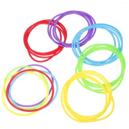 Charm Bracelets Colorful Rubber Bracelet Neon 80s Jewelry For Women Hair Ties Elastic Girls Gifts