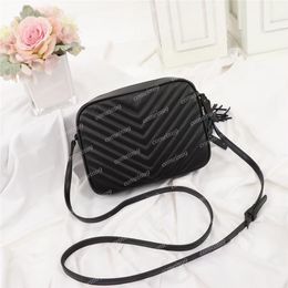 Fashion Croco Cowskin Designer Handbag Lou Tassel Camera Bags crossbody shoulder bag Real Oil Wax Calfskin Leather Zipper Messenge227Y