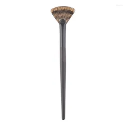 Makeup Brushes Q3-14 Professional Handmade Soft Squirrel Hair Fan Shape Highlighter Brush Ebony Handle Make Up