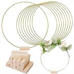 Party Decoration 10Pcs 12 Inch Metal Floral Hoops Centerpiece With Stands Wreath Hoop Rings For DIY Wedding Table Decorations Wall Hanging