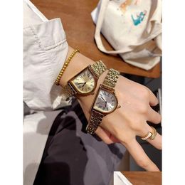 Women'S Watches Classic Elegant Designer Watch Womens Mens Fashion Simple Watches 35X28Mm Square Fl Stainless Steels Women Gold Sier Dhn8Q