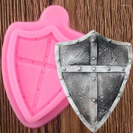 Baking Moulds Knight Battle Shield Silicone Molds Fondant Mold Baby Birthday Cake Decorating Tools Candy Polymer Clay Chocolate Gumpaste