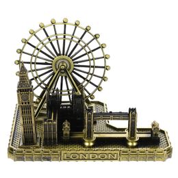 London Model Tower Bridge City Famous Big Ben Buildings Architecture Clock Figurine Statue British Sculpture Souvenir Scene 240122