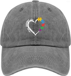 Ball Caps Cowboy Baseball Cap Cute Accept Understand Love Autism Awareness Embroidered Men Hats Black Four Seasons