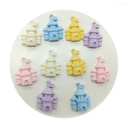 Decorative Flowers 10/20/50PCS Cute Resin Cartoon Castle Flat Back Cabochons Scrapbooking DIY Jewellery Craft Decoration