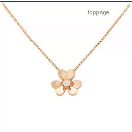 Designer Jewellery Cleef Van Four Leaf Clover Necklace Necklace Van Designer Luxury Fashion Women 18k Rose Gold Full Diamond Petal Clover Necklace Single Diamond Luck