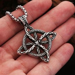 Pendant Necklaces Simple Vintage Viking Celtic Knot Necklace Stainless Steel Witch For Men Nordic Amulet Jewellery Gifts Drop