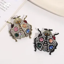 Brooches Creative Cartoon Rhinestone Seven Star Ladybug Universal Brooch Alloy Drop Oil Beetle For Men And Women's Clothing Matching Pins